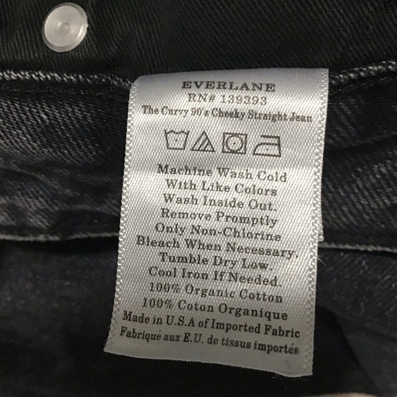 NWOT Everlane The Curvy 90’s Cheeky Straight Jean in Washed Black Size 30. - Picture 11 of 12